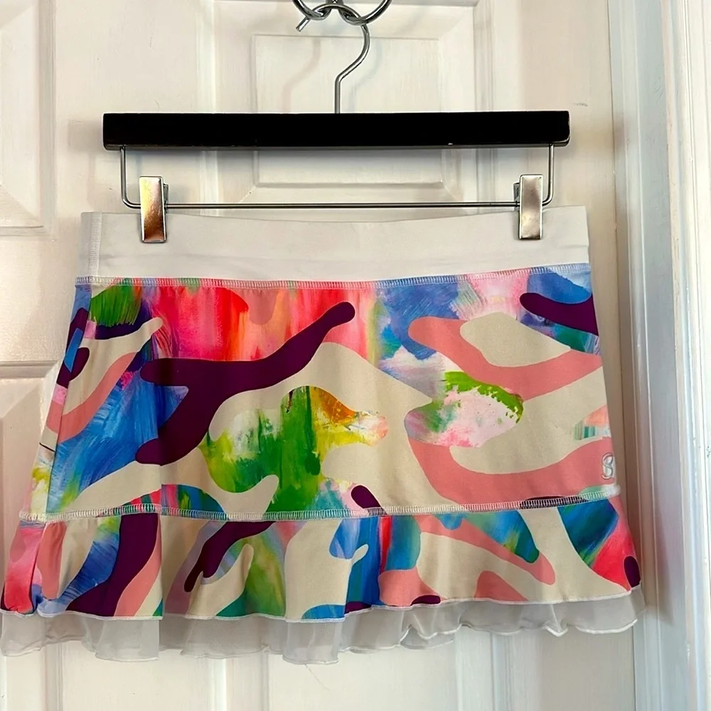 Women Sofibella UV Colors Print 14 Inch Womens Tennis Skort Size Medium - Picture 3 of 8